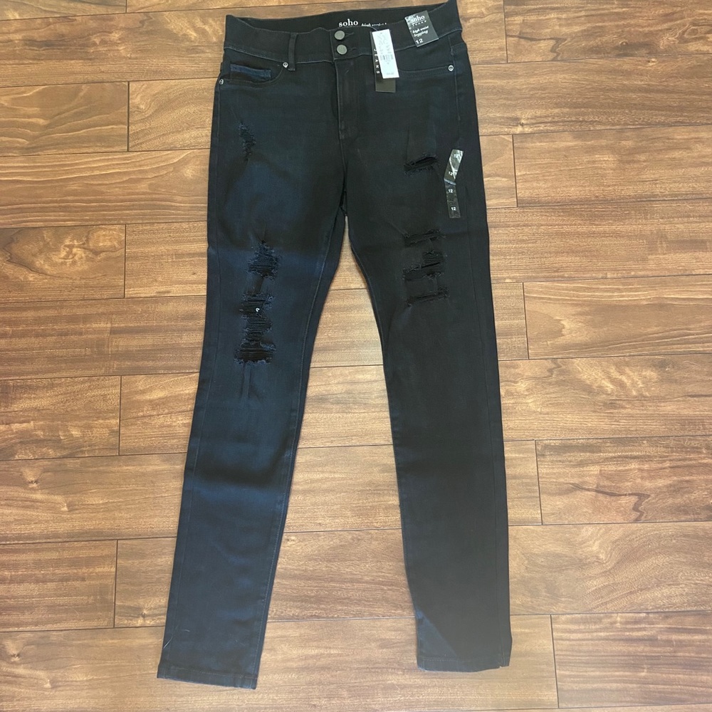 NY&co high waisted distressed jegging NWT